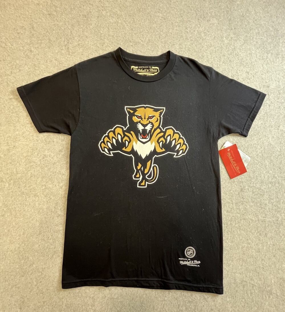 Mitchell & Ness Florida Panthers NHL Black T-Shirt, Size S, Officially Licensed
